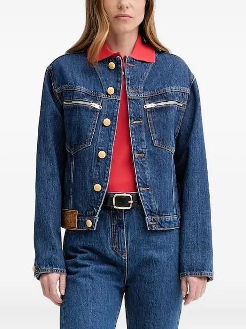 embroidered-logo puff-sleeve polo top by BALLY