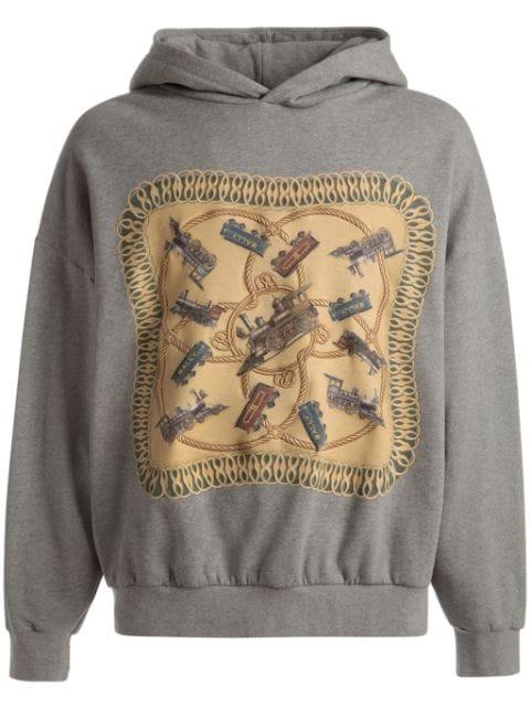 graphic-print cotton hoodie by BALLY