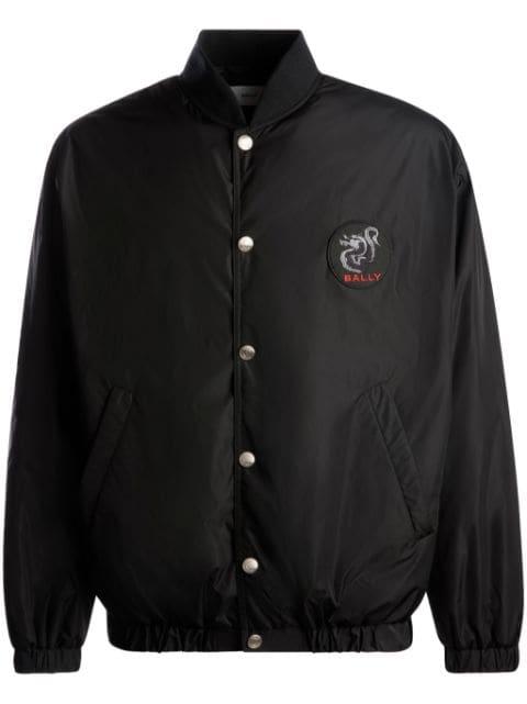 logo-appliqué panelled bomber jacket by BALLY