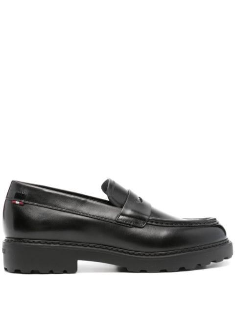 logo-debossed leather loafers by BALLY