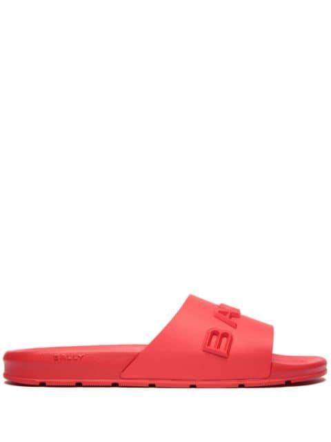 logo-embossed moulded slides by BALLY