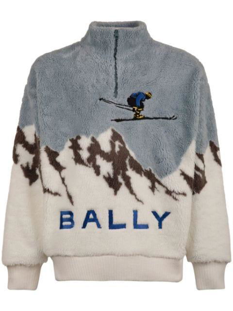 logo-embroidered fleece sweatshirt by BALLY