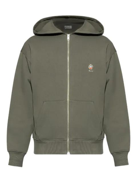 logo-embroidered zip-up hoodie by BALLY