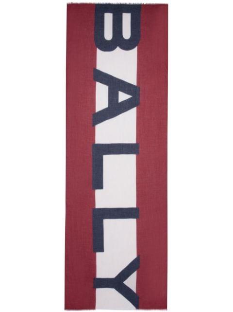 logo-intarsia frayed scarf by BALLY