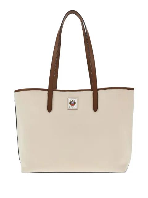logo-patch tote bag by BALLY