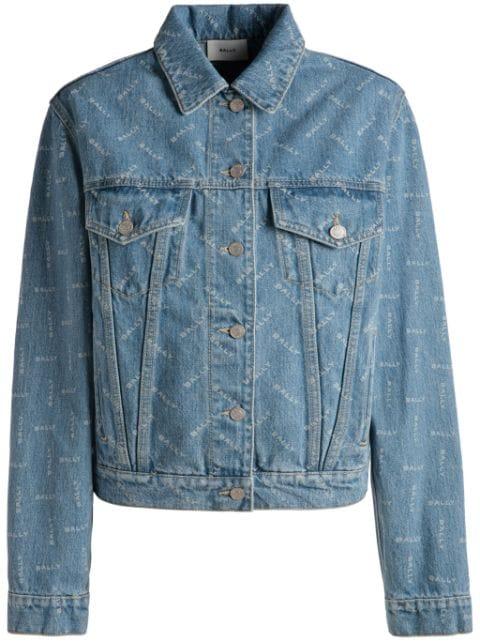 logo-print denim jacket by BALLY