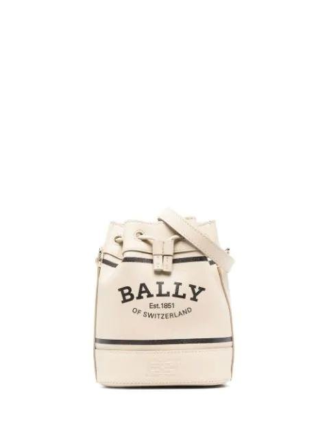 logo-print drawstring bucket bag by BALLY