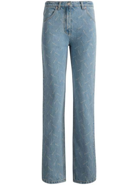 logo-print straight-leg jeans by BALLY
