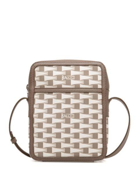 logo-print zipped messenger bag by BALLY