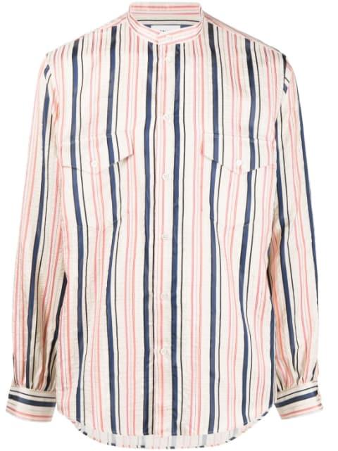 long-sleeve striped silk shirt by BALLY