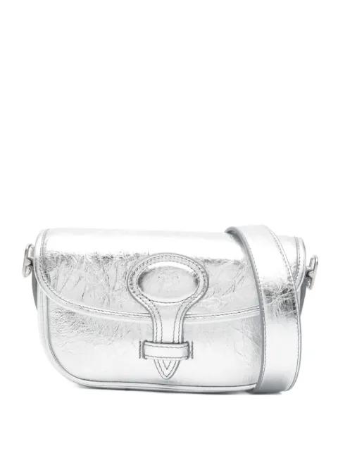 metallic-leather flap shoulder bag by BALLY