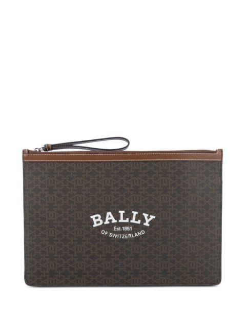 monogram-print clutch bag by BALLY
