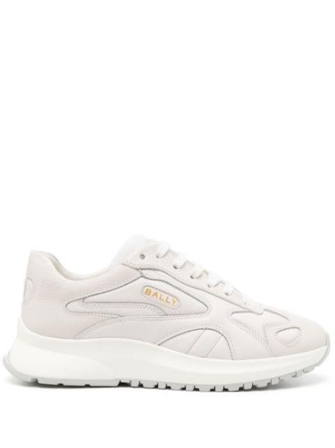 panelled leather lace-up sneakers by BALLY
