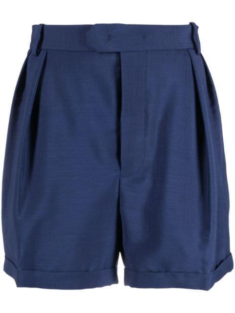 pleated mohair-wool blend shorts by BALLY