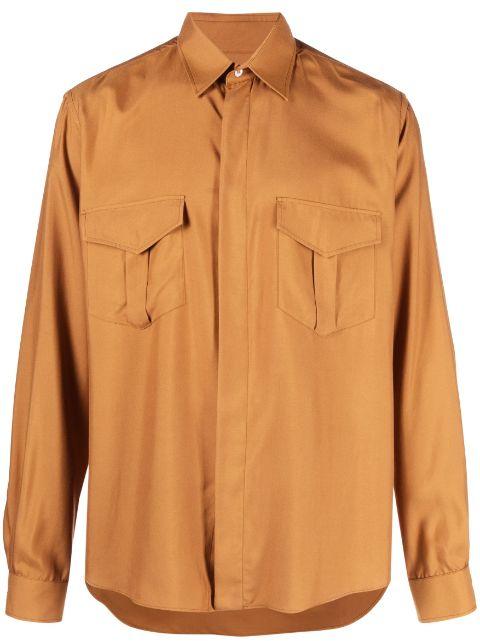 pointed-collar silk shirt by BALLY
