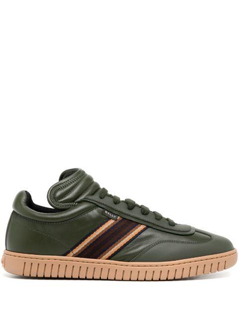 side-stripe leather low-top sneakers by BALLY
