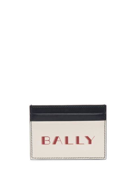slogan-print leather cardholder by BALLY