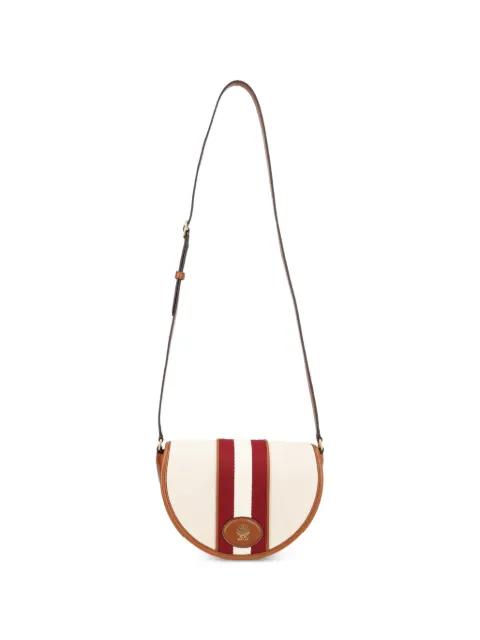 stripe-detail leather-trim shoulder bag by BALLY