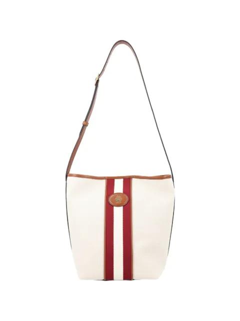 stripe-detail logo-patch shoulder bag by BALLY