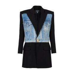 1-button bi-material jacket by BALMAIN