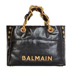 1945 Soft small tote bag in crackled calfskin by BALMAIN