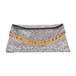 1945 Soft suede and rhinestone clutch by BALMAIN