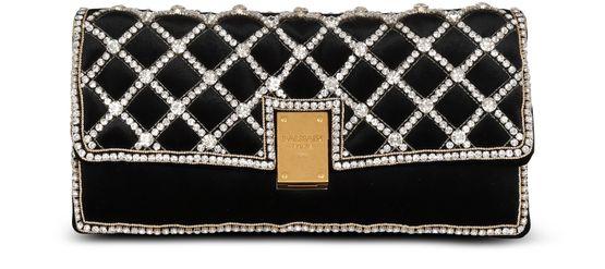 1945 Soft velvet and pearl clutch bag by BALMAIN