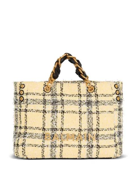 1945 plaid-pattern tote bag by BALMAIN