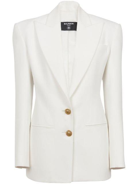 2-Button single-breasted crepe blazer by BALMAIN