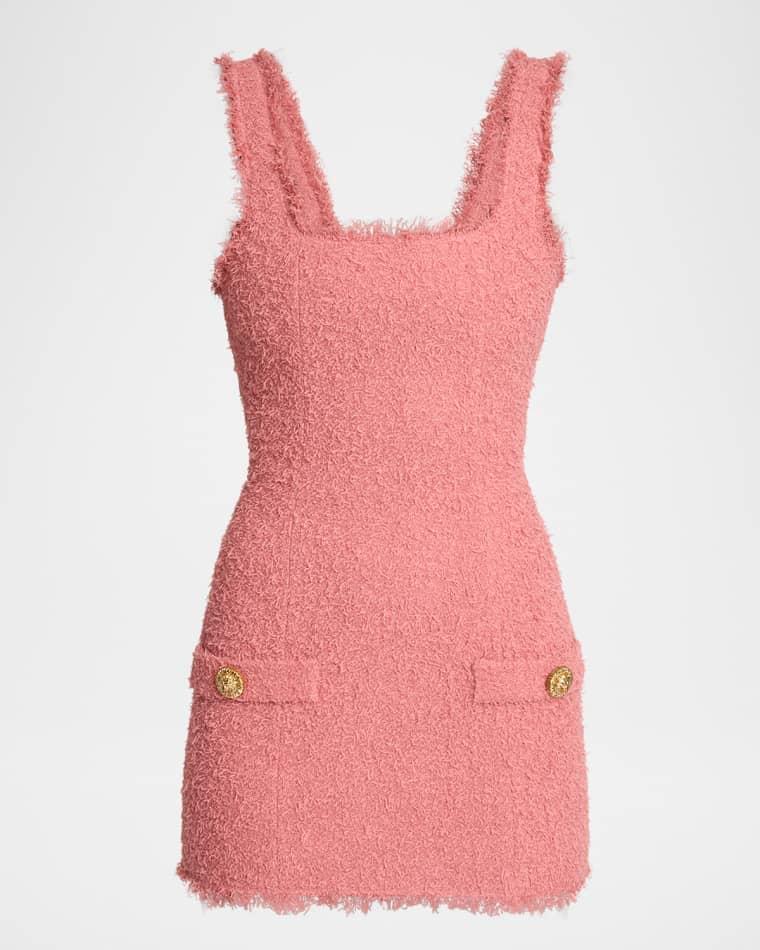 2-Pockets Eyelash Tweed Mini Dress by BALMAIN