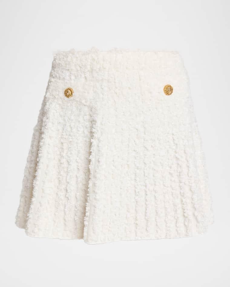 2-Pockets Fuzzy Knit Mini Skirt by BALMAIN