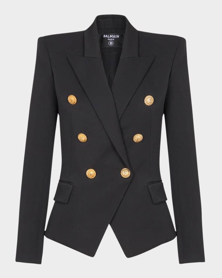 6-Button Fitted Wool Blazer by BALMAIN