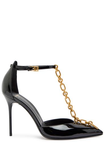 95 chain patent leather pumps by BALMAIN