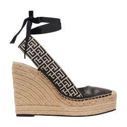 Alex monogram jacquard and leather espadrilles by BALMAIN
