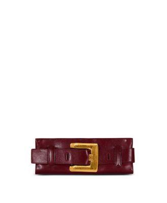Anthem Calfskin Leather Clutch by BALMAIN