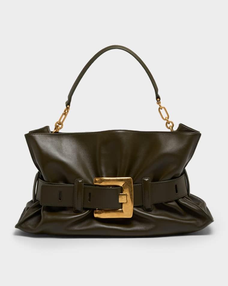 Anthem Medium Shoulder Bag in Leather by BALMAIN