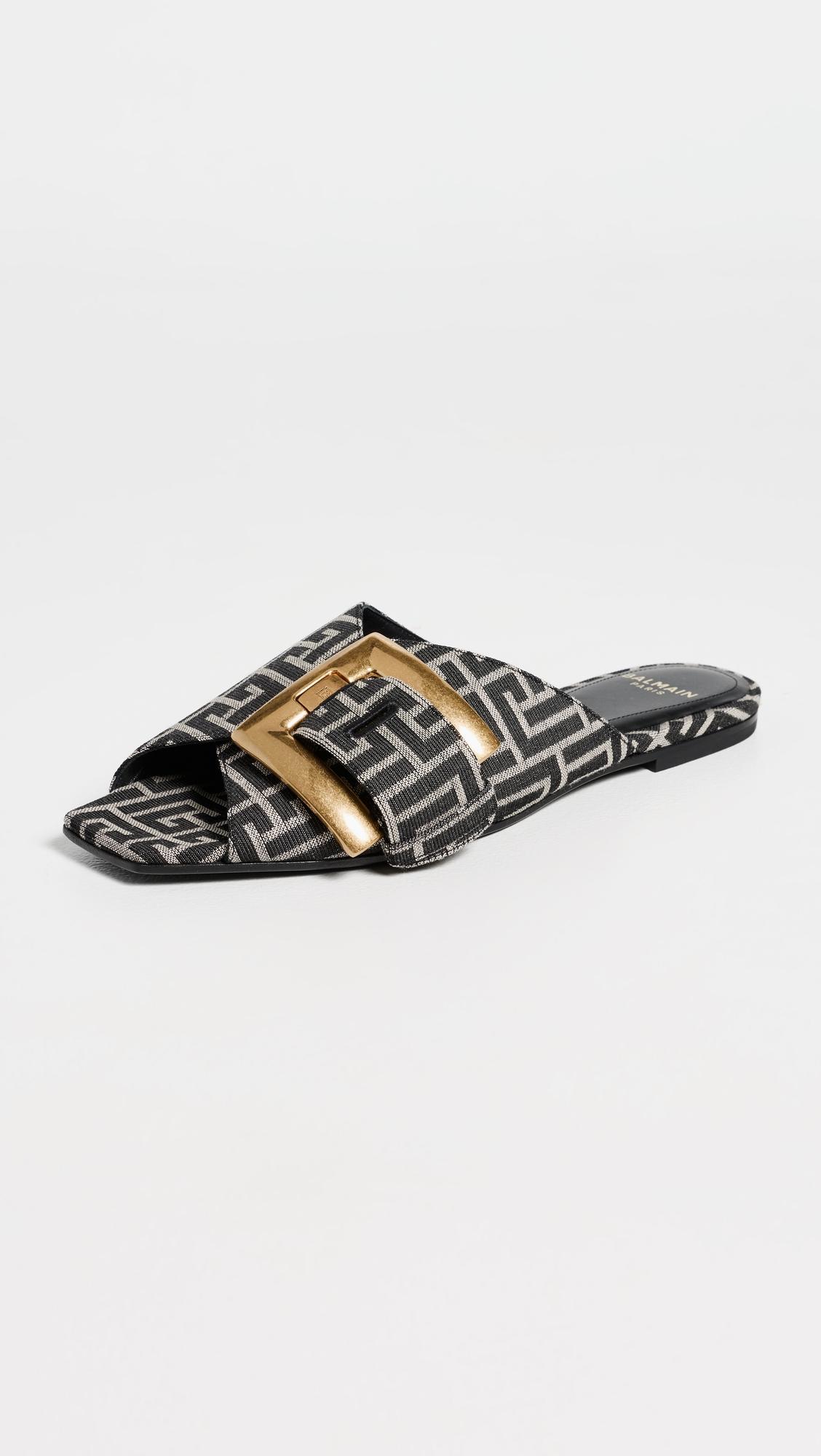 Anthem Monogram Jacquard Flat Sandals by BALMAIN