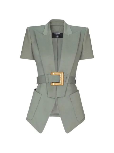Anthem belted gabardine jacket by BALMAIN