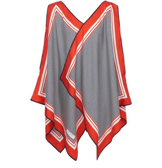 Asymmetrical monogrammed scarf dress by BALMAIN