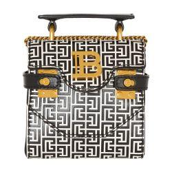 B-Buzz 12 mini embossed calfskin leather bag by BALMAIN