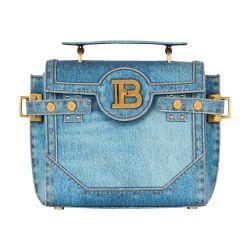 B-Buzz 23 bag in denim print canvas by BALMAIN