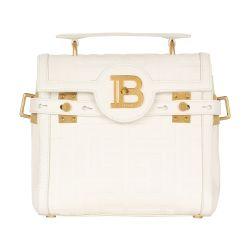 B-Buzz 23 bag in monogrammed grained leather by BALMAIN