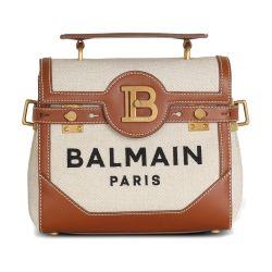B-Buzz 23 canvas bag with leather inserts by BALMAIN B-Buzz 23 canvas bag with leather inserts by BALMAIN