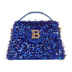 B-Buzz Dynasty bag in leather and embroidered satin by BALMAIN