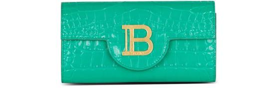 B-Buzz Wallet In Crocodile-Print Leather by BALMAIN