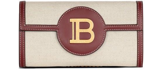 B-Buzz wallet in canvas and leather by BALMAIN