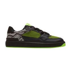 B-Court Flip Mesh and Snakeskin-Effect Leather Sneakers by BALMAIN
