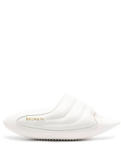 B-IT quilted leather slides by BALMAIN