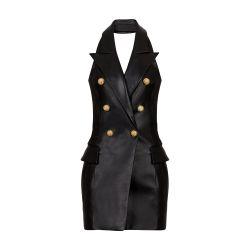 Backless leather dress by BALMAIN