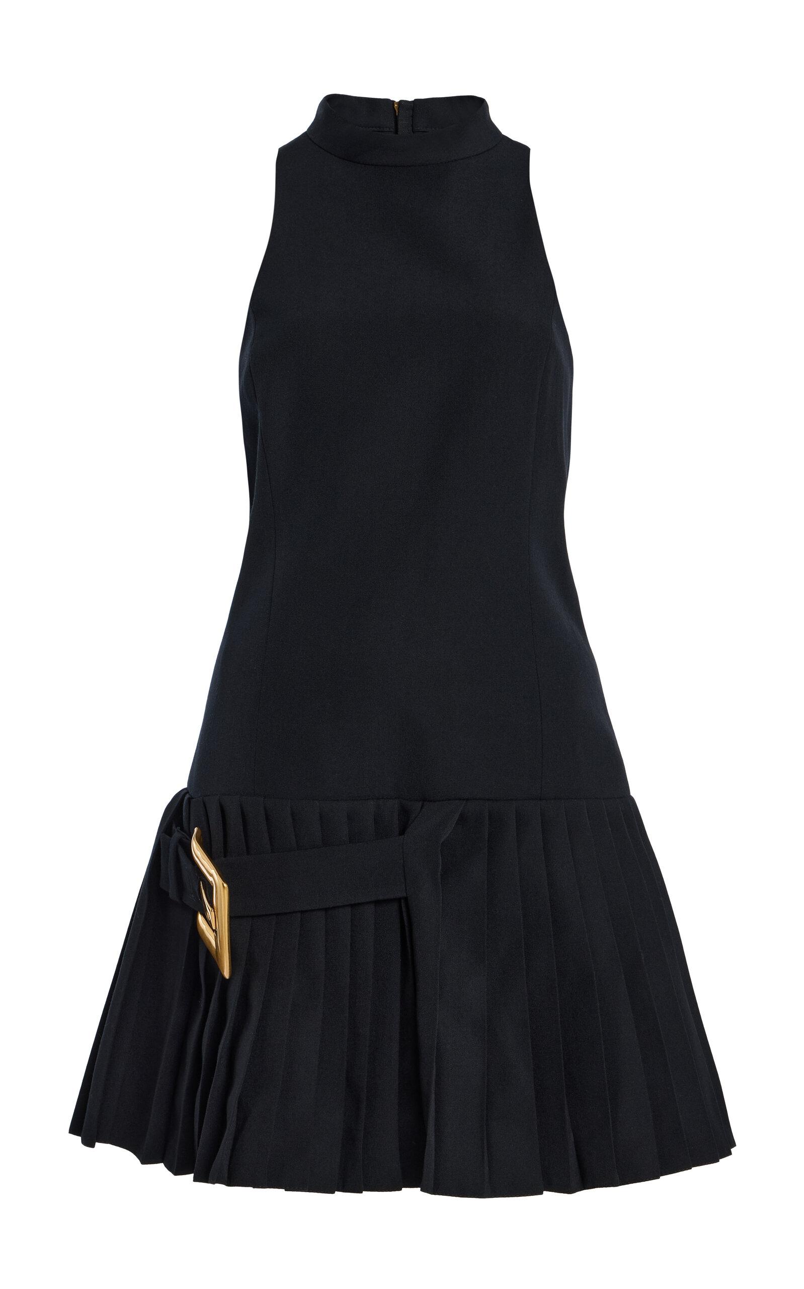 Balmain Belted Flared Grain de Poudre Dress - Moda Operandi by BALMAIN
